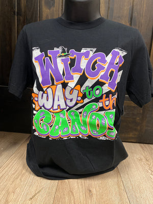 "Witch Way To The Candy" Halloween T-Shirts