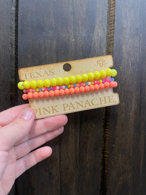 Pink Panache "Small" Cluster Bracelets- "Mini Multicolor & Neon Yellow" Mixed