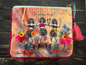 Karma Embroidered Make Up Bags- "Girls Just Wanna Have Fun"