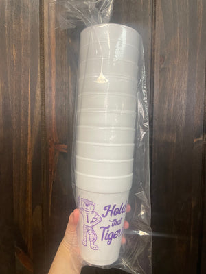 Styrofoam Cups- "Hold That Tiger" LSU