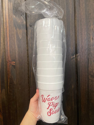 Styrofoam Cups- "Wooo Pig Sooie" Arkansas