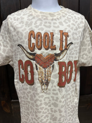 "Cool It Cowboy" Rhinestone Kids Top