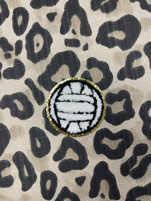 Chenille Patches- "Volleyball" White (2X2)