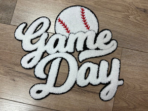 Chenille "T-Shirt" Patches- "Game Day; Baseball"