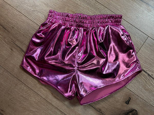 Kids Shorts- Pink Metallic