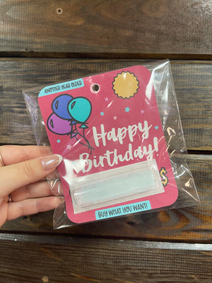 Money Cards- "Happy Birthday; Balloons"