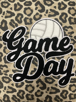 Chenille "T-Shirt" Patches- "Game Day; Volleyball"