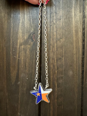 Charlie Necklaces- "Astros Flag" Star