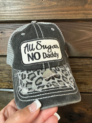 "All Sugar NO Daddy" Cheetah Brim Hat