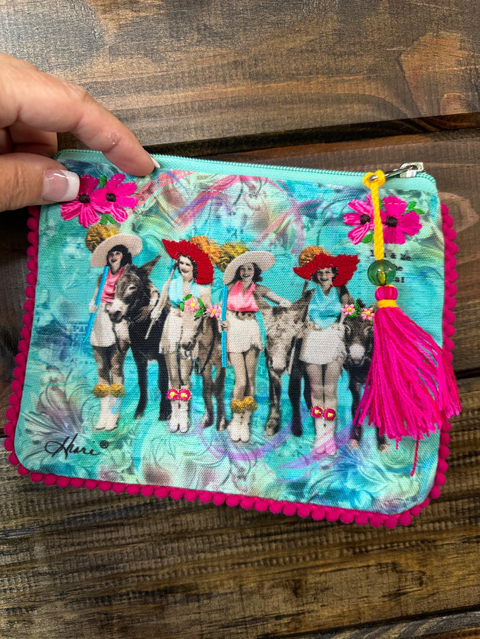 Karma Embroidered Make Up Bags- Girl Tribe