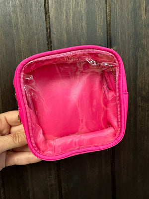 "Vanessa" Plain Mini Bag- "Clear" Hot Pink