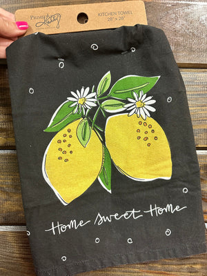 Kitchen Towels- "Home Sweet Home; Lemons"