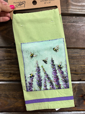 Kitchen "Sewn Patch" Towels- "Lavender Bee's"