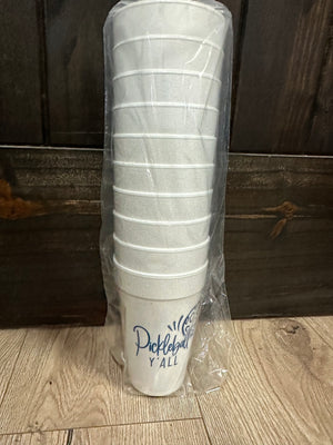 Styrofoam Cups- "Pickle Ball Y'all"