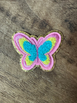 Chenille Hat Patches- "Pink Butterfly Glitter" (2.5X2)