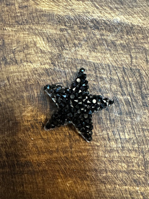 Stoned Beaded Hat Patches- "Black Star" (3.5cm)