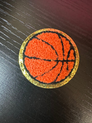 Chenille Patches- "Glitter Basketball" (2X2)