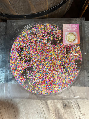 Cake Accessories- "Sprinkle Filled" Cake Plate