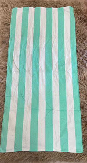 Beach Towel- Seafoam Green "Stripes"