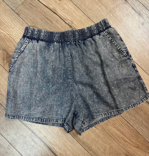 "Studded Rhinestone" Denim Shorts