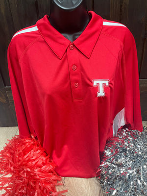 Tomball- Unisex Red & White "Tomball T" Polo