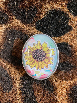 Pop Socket- "Sunflower" Glass Dome