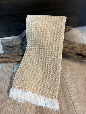 Kitchen Towels- Waffle Woven White & Cream