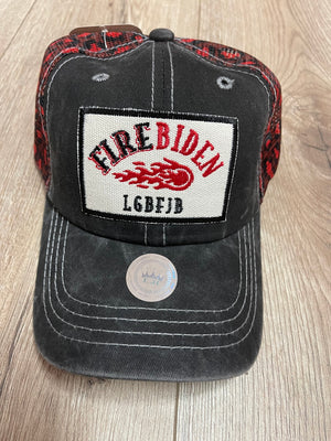 "Firebiden" Red Cheetah Mesh Hat