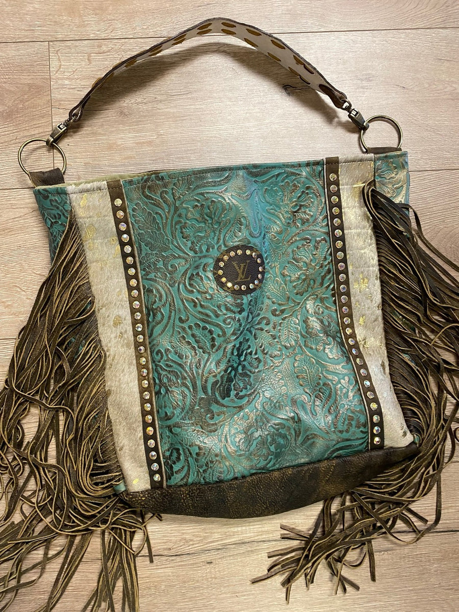 Revamped Saddle Purse- Camo Cowhide Acid Wash – The Silver Strawberry