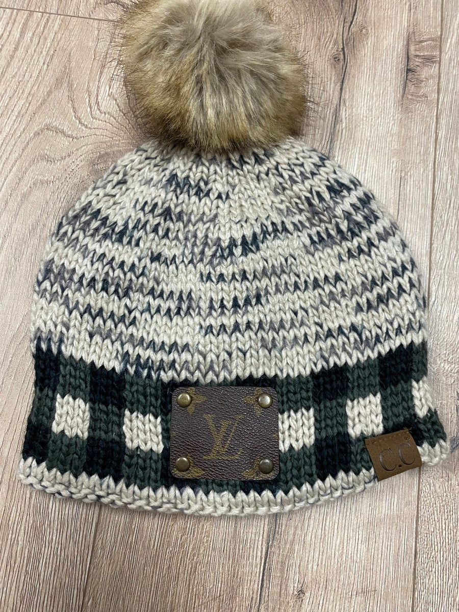 Revamped Beanie- Knitted Cream Plaid – The Silver Strawberry