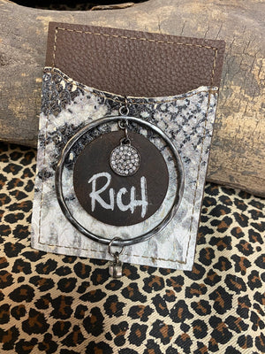 Phone Card Holders- "Rich" Snakeskin Print