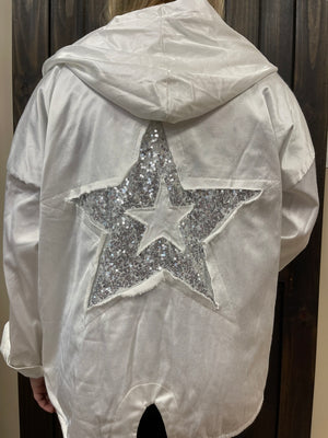 White "Silver Star" Open Front Jacket