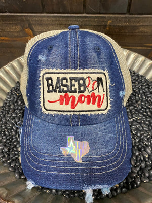 "Baseball Mom" Denim Hat
