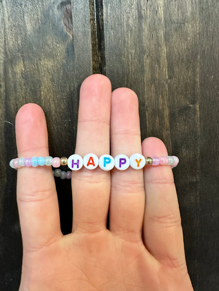 CiCi Bracelets- "Happy" Pearl Pastel Beaded