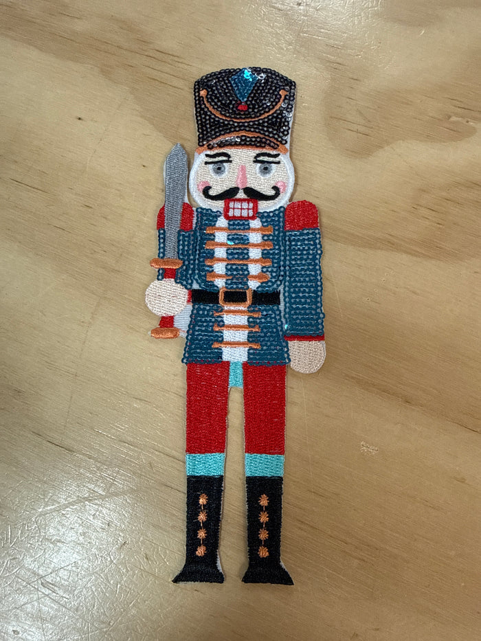Shirt Patches (Sequins)- "Blue Nutcracker; Small" (8X2.5)