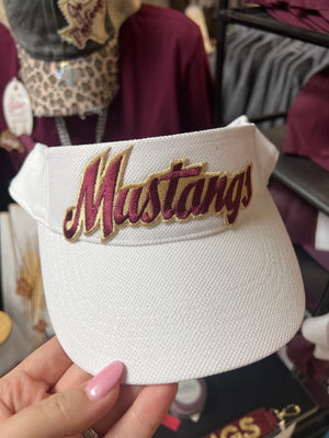 "Mustangs Patch" White Visor Hat