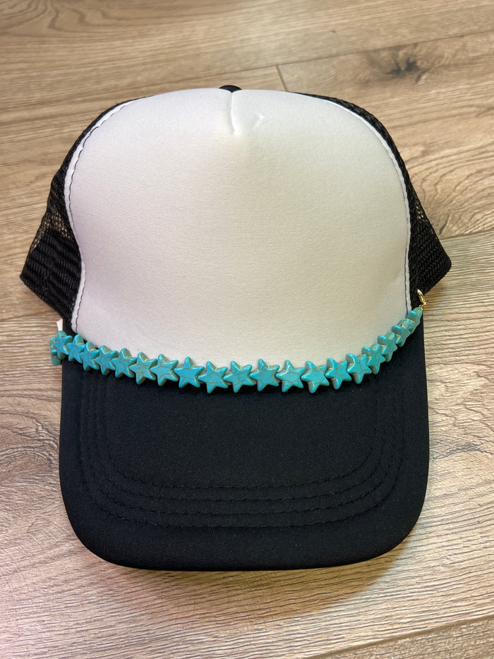 "Scarlett" Hat Bands- "Turquoise Stars"