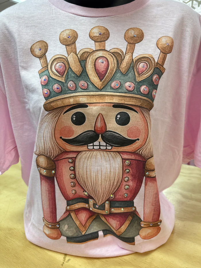 "Vintage Nutcracker" Rhinestone Pink Tee
