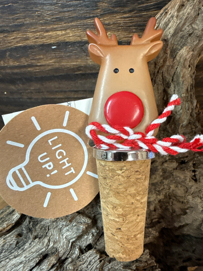 Wine Bottle Stopper- "Reindeer" Light Up