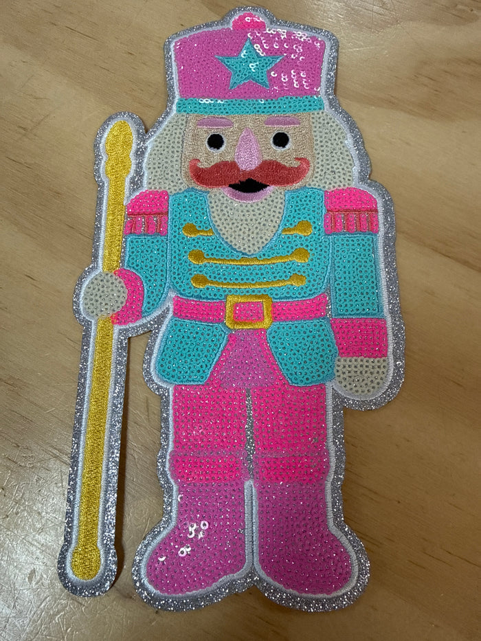 Shirt Patches (Sequins)- "Pink & Turquoise Nutcracker" (10X5)