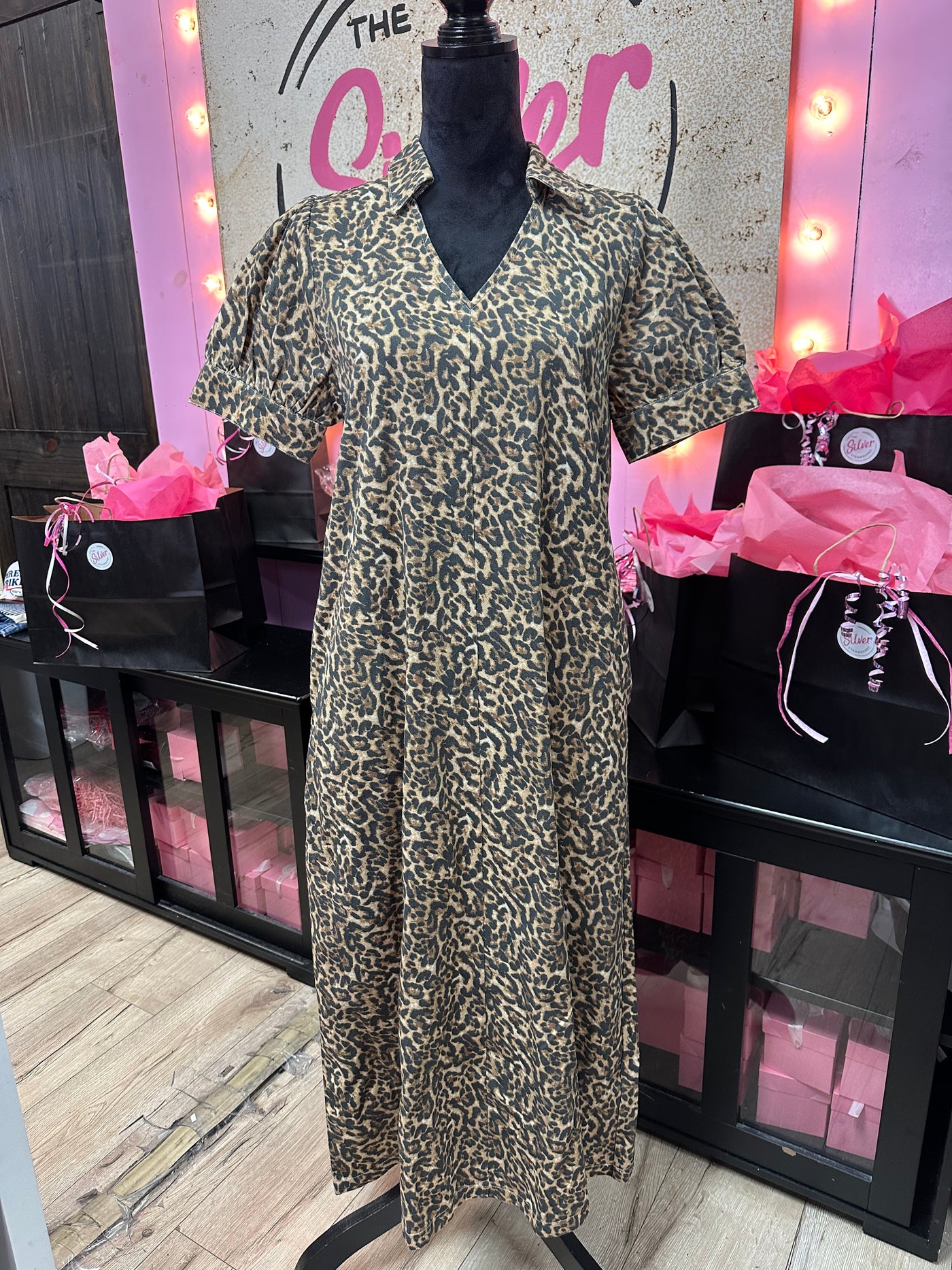 grey and pink leopard print dress Alton Gray Women's Leopard Metallic Pink Dress Size 8