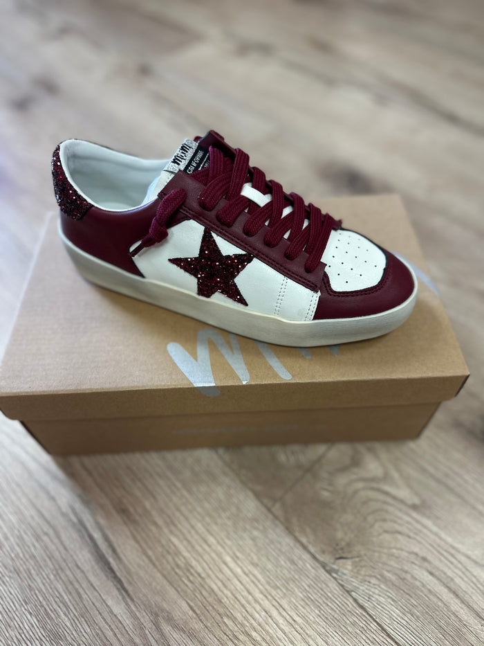 Candace Shoes- Maroon Leather Stars