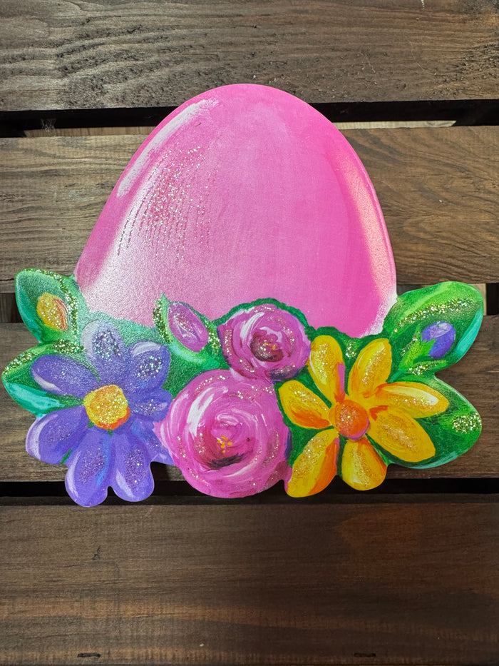 Round Top Collection- "Floral Easter Egg" Tabletop Decor