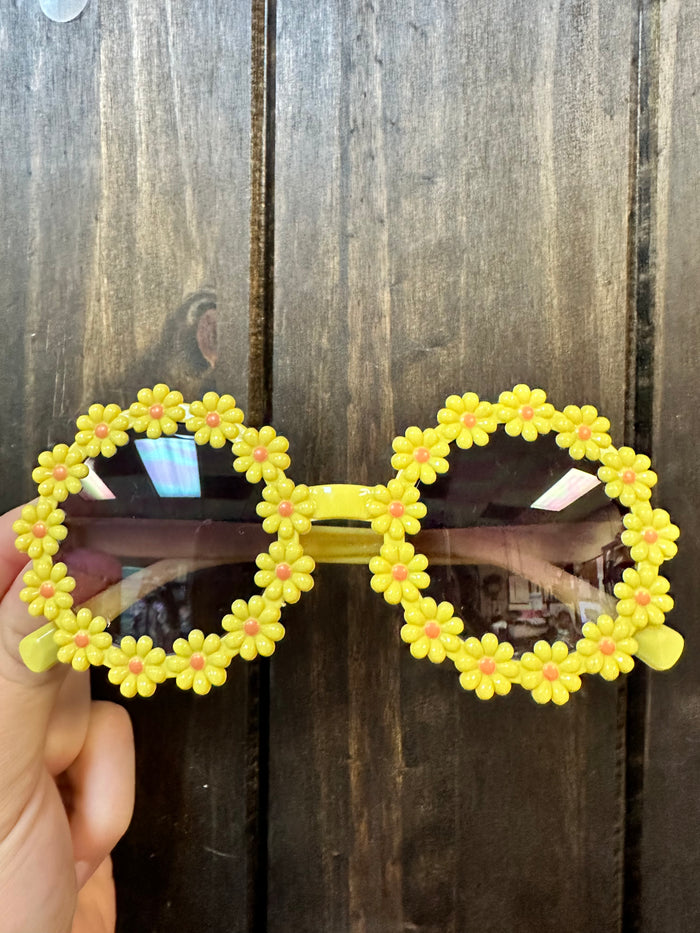 Kid Sunglasses- Daisy Flowers; Yellow