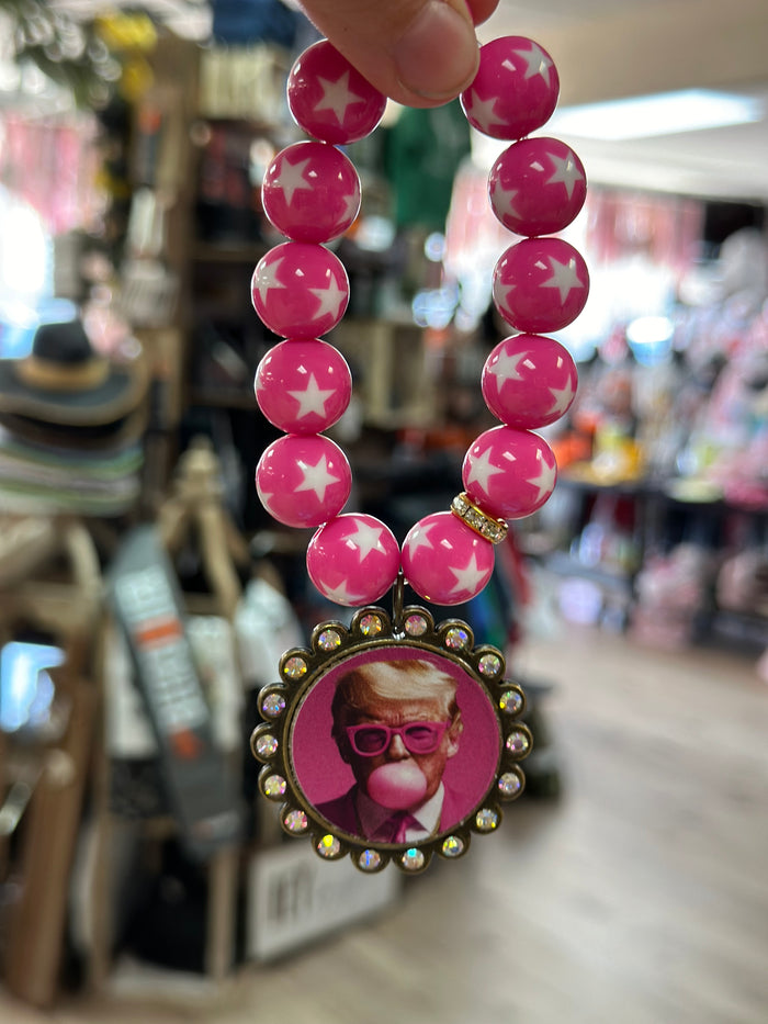 Dawson Bracelets- "Bubblegum Trump" Pink Star Beads