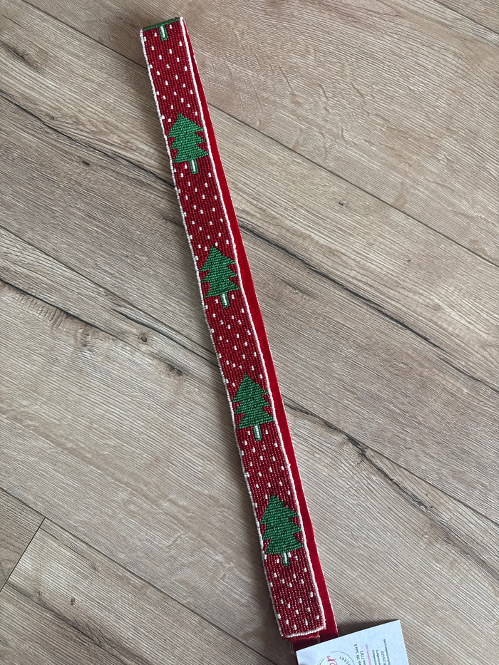 Nadine Purse Strap- "Christmas Tree" Red & Green