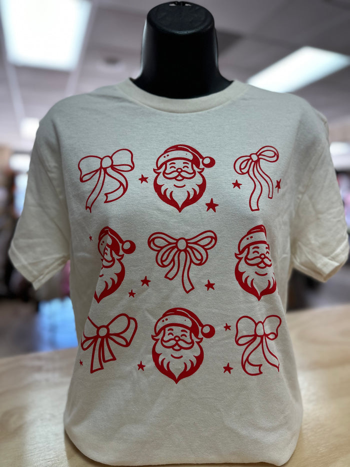 "Bows & Santa Assorted" Tee