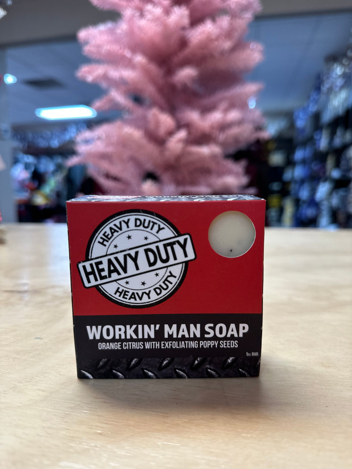 Men's Bath & Body- "Workin' Man; Orange Citrus & Poppy Seeds" Heavy Duty Soap