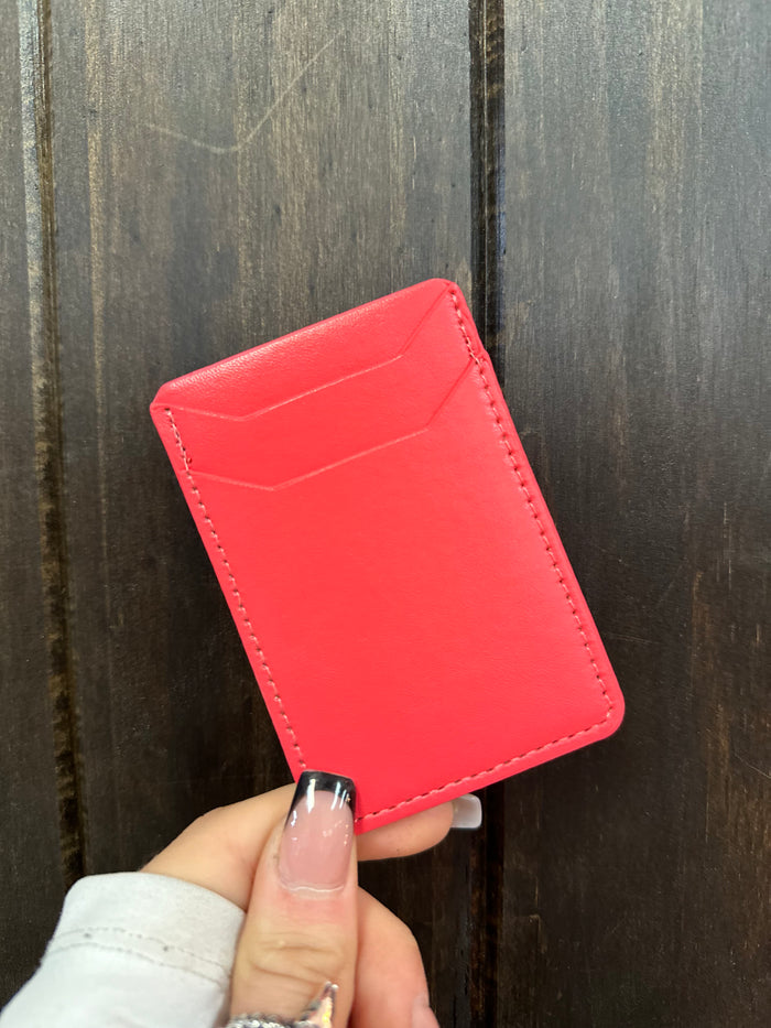 Phone Card Holders- Plain Coral Pink