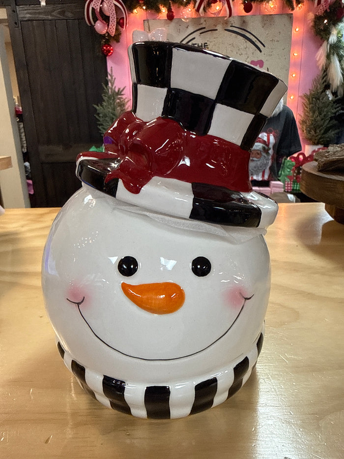 Christmas Dish- "Snowman Head" Cookie Jar